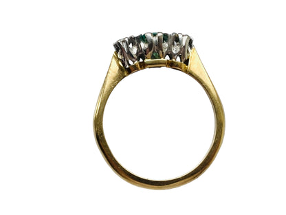 Vintage 18ct Gold Emerald & Diamond Ring