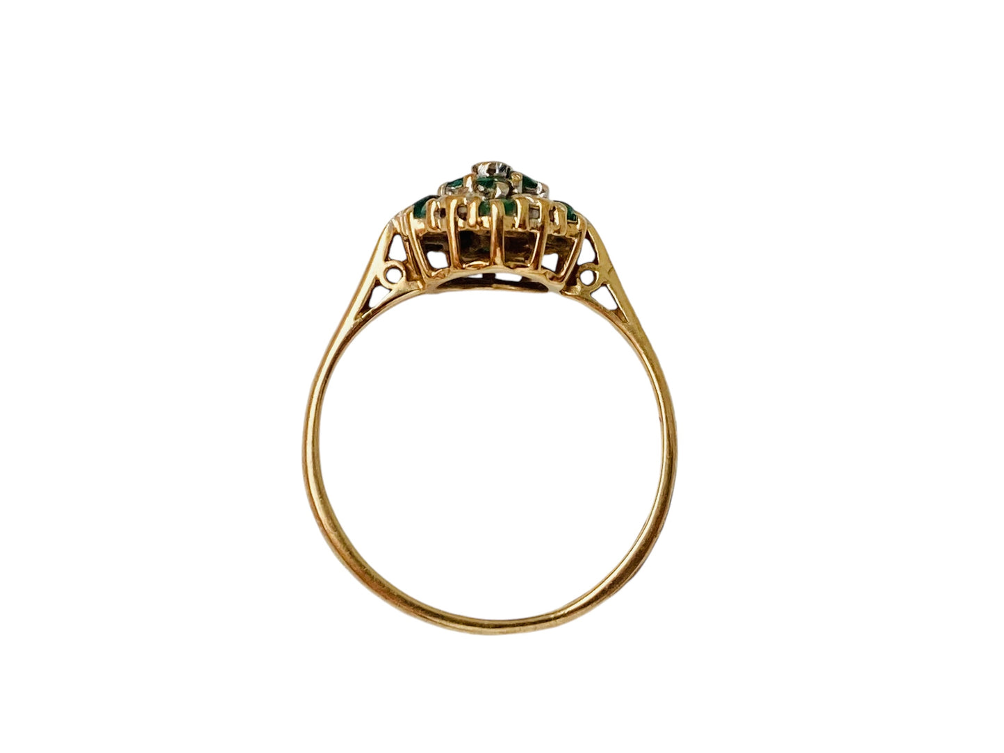 9ct Gold Emerald & Diamond Ring