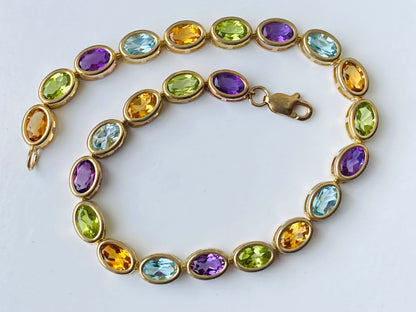 9ct Gold Multi Gemstone Bracelet