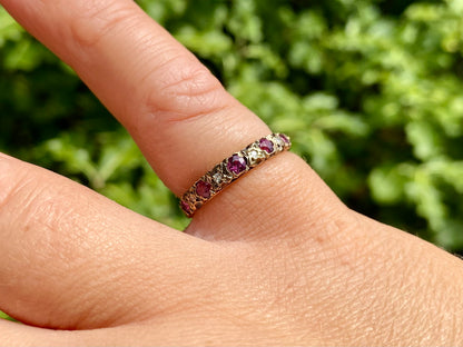 Vintage 9ct Gold Ruby & Diamond Ring