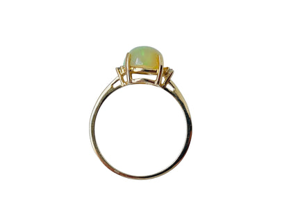 9ct Gold Opal & Diamond Ring
