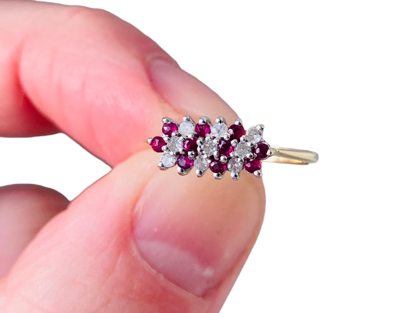 Vintage 18ct Gold Ruby & Diamond Ring