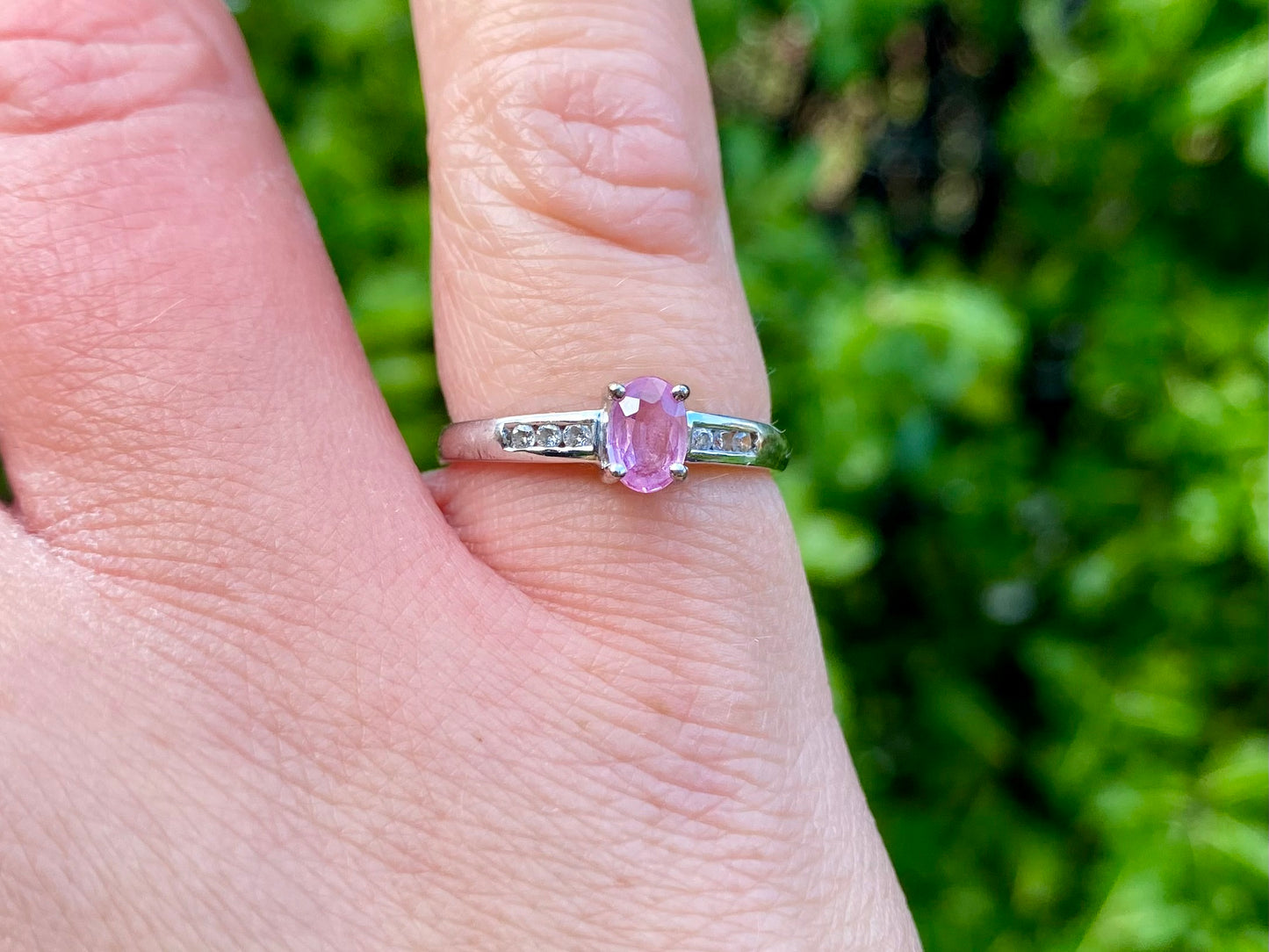 9ct Gold Pink Sapphire & Diamond Ring