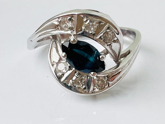 14ct Gold Sapphire & Diamond Ring