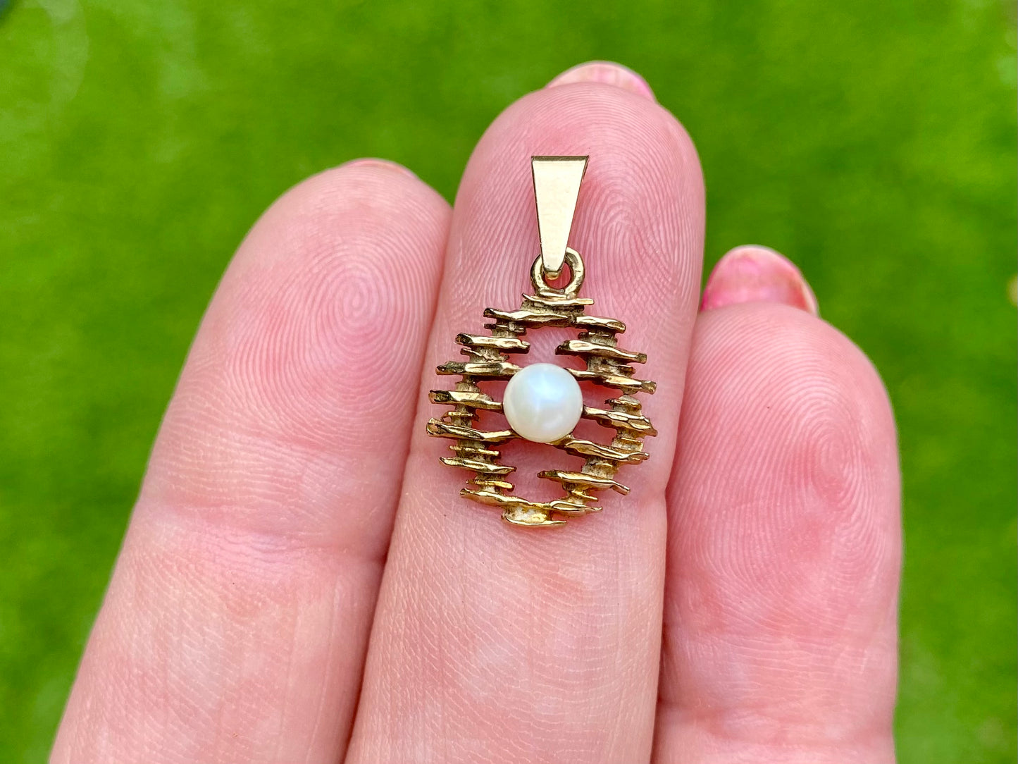 Vintage 9ct Gold Pearl Pendant