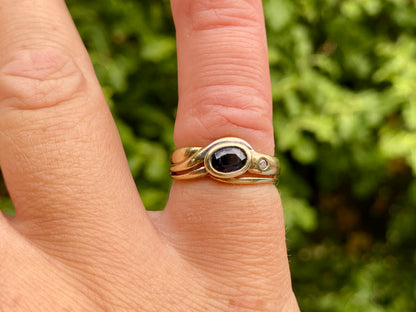 9ct Gold Sapphire & Diamond Ring