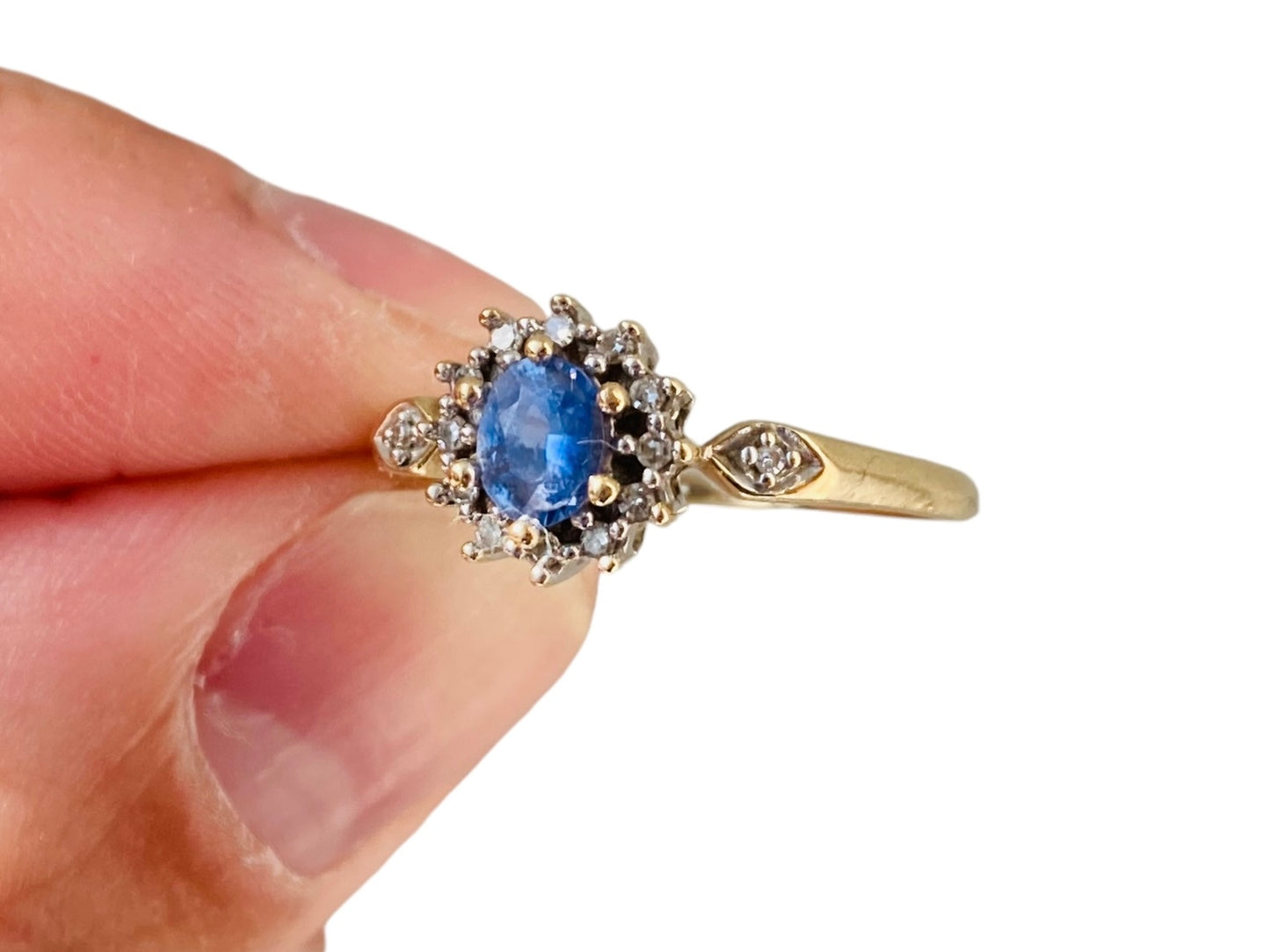 9ct Gold Sapphire & Diamond Cluster Ring