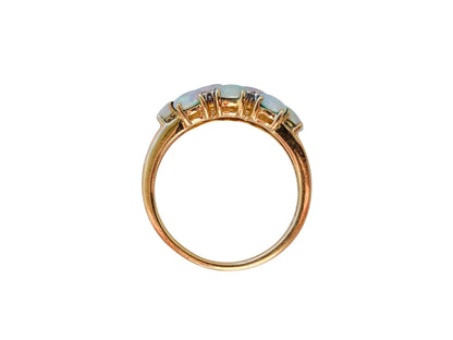9ct Gold Opal & Diamond Ring