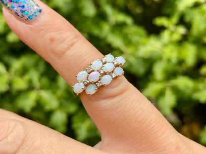 9ct Gold Opal & Diamond Ring
