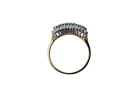 9ct Gold Emerald & Diamond Ring