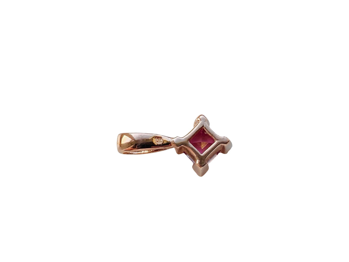 9ct Rose Gold Pink Sapphire Pendant