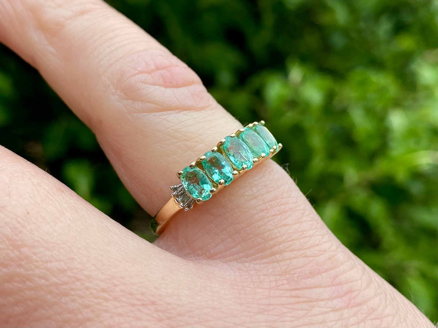 14ct Gold Emerald & Diamond Ring