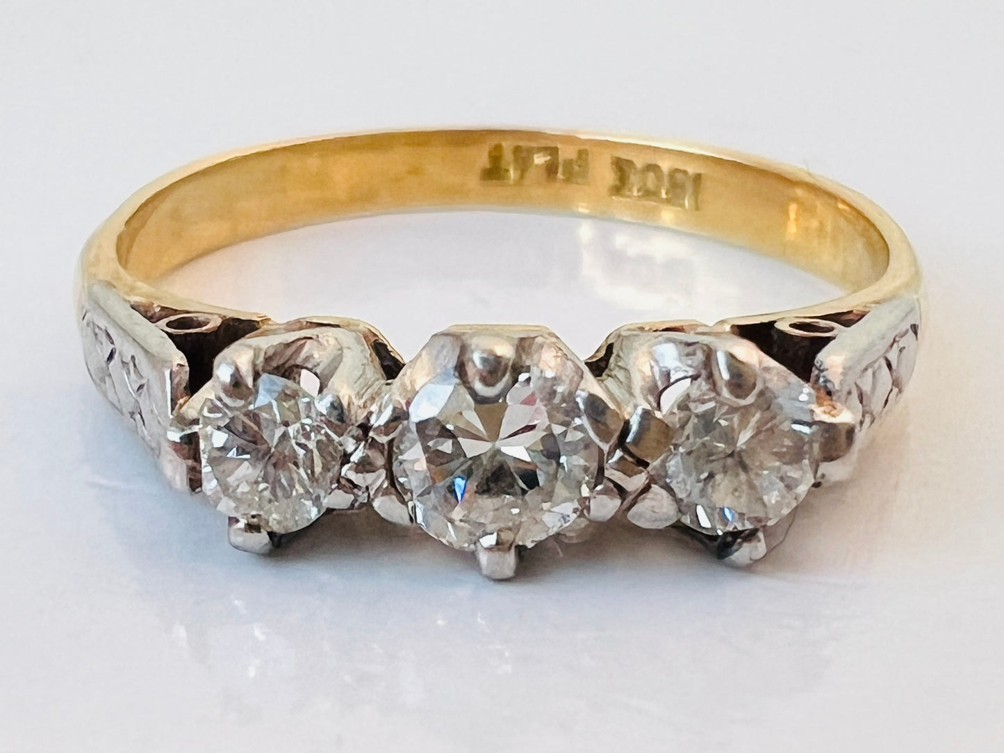 Vintage 18ct Gold Three-Stone Diamond Ring