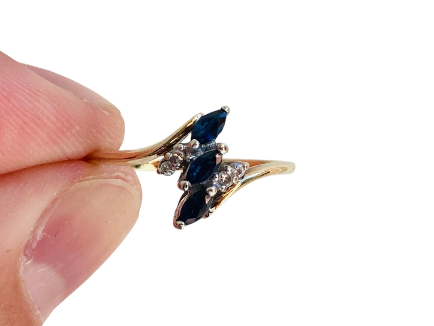 10ct Gold Sapphire & Diamond Ring