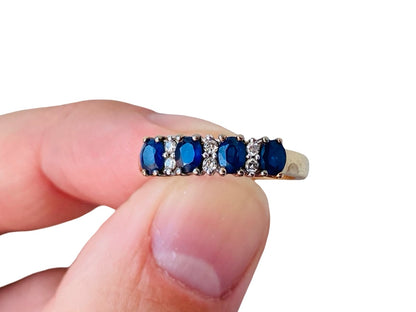 9ct Gold Sapphire & Diamond Ring