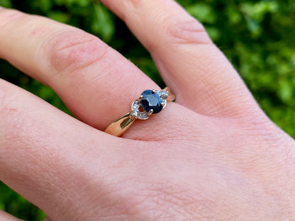 9ct Gold Sapphire & Diamond Ring