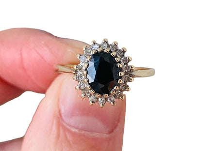 9ct Gold Sapphire & Diamond Ring