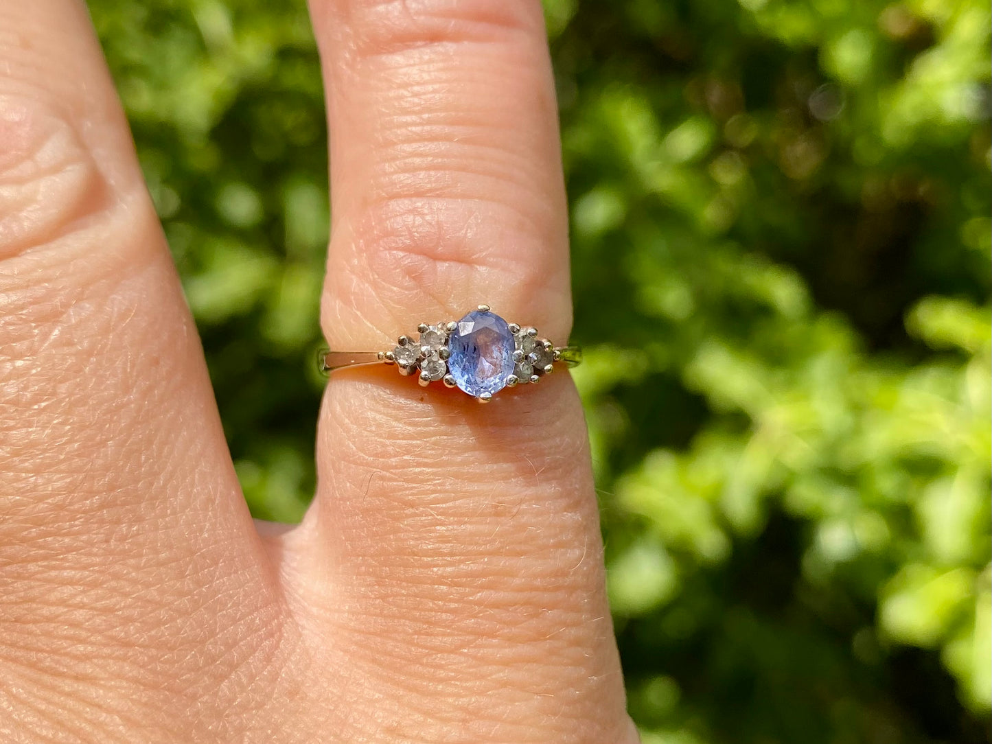 Vintage 9ct Gold Sapphire & Diamond Ring