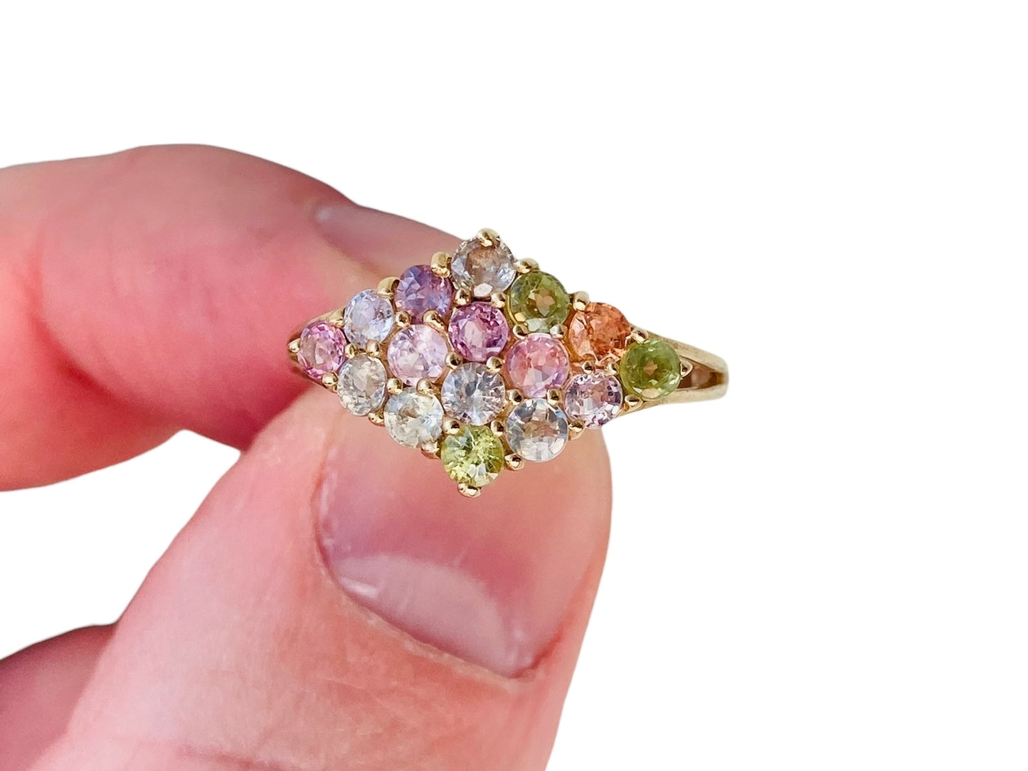 9ct Gold Multi-Coloured Sapphire Ring