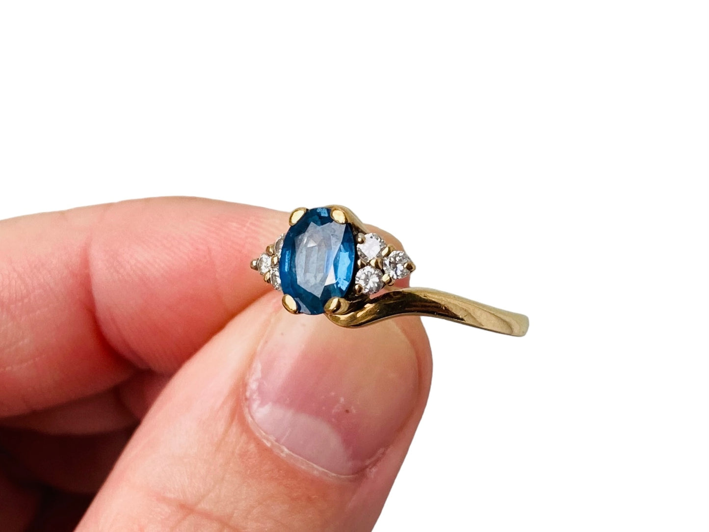 Vintage 9ct Gold Sapphire & Diamond Ring