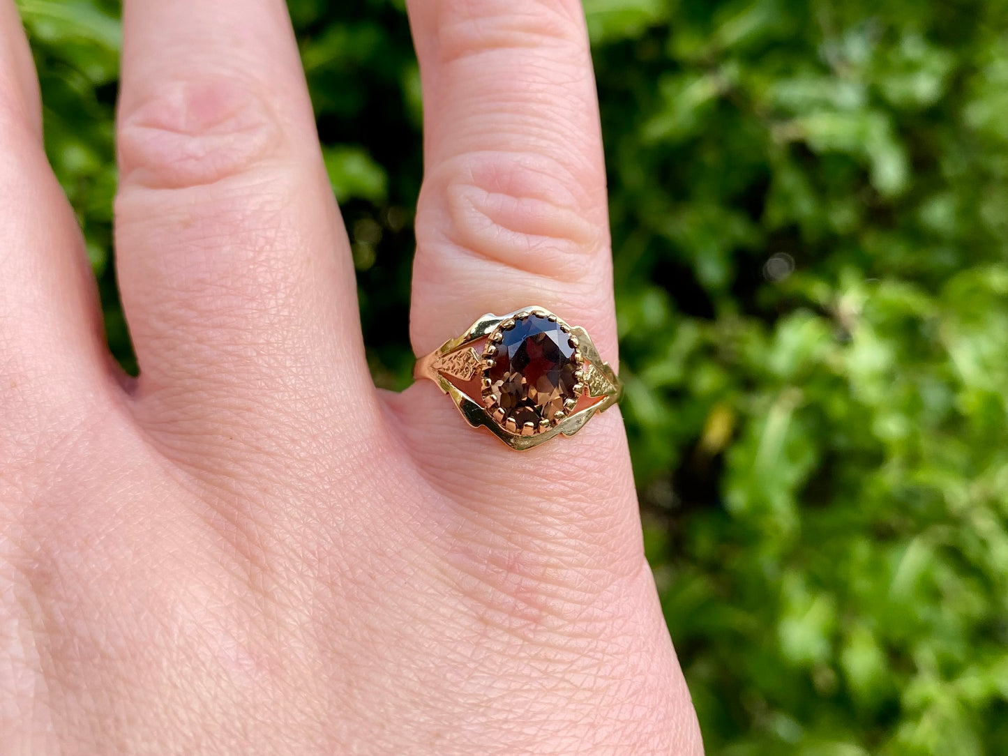 Vintage 9ct Gold Smoky Quartz Ring
