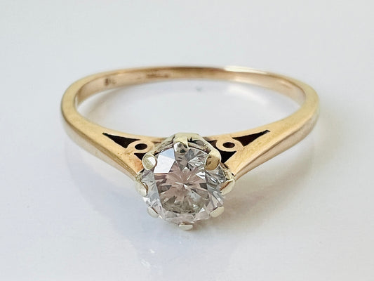 Vintage 9ct Gold Diamond Solitaire Ring
