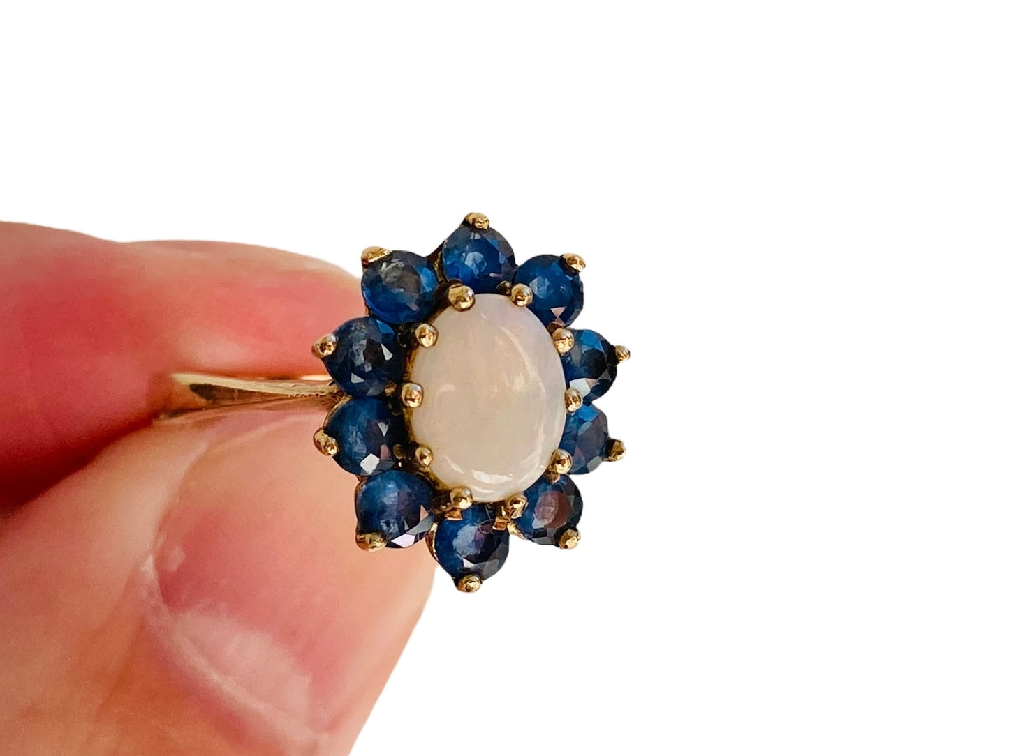 9ct Gold Opal & Sapphire Ring