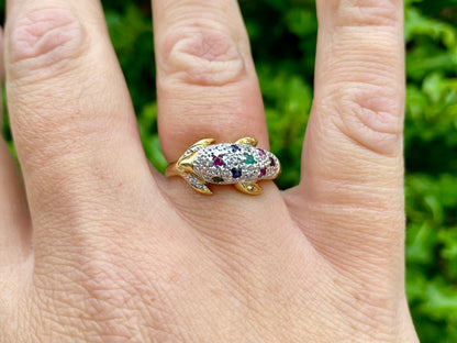 Vintage 18ct Gold Dolphin Ring