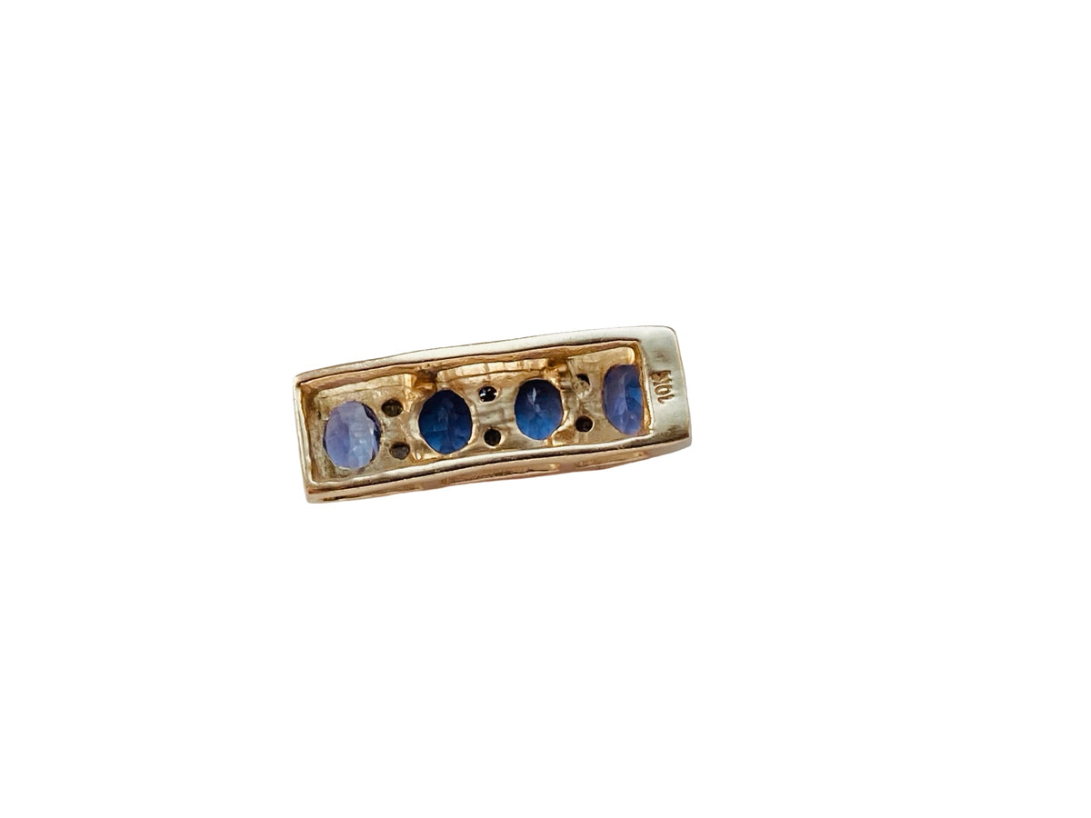 9ct Gold Tanzanite & Diamond Pendant
