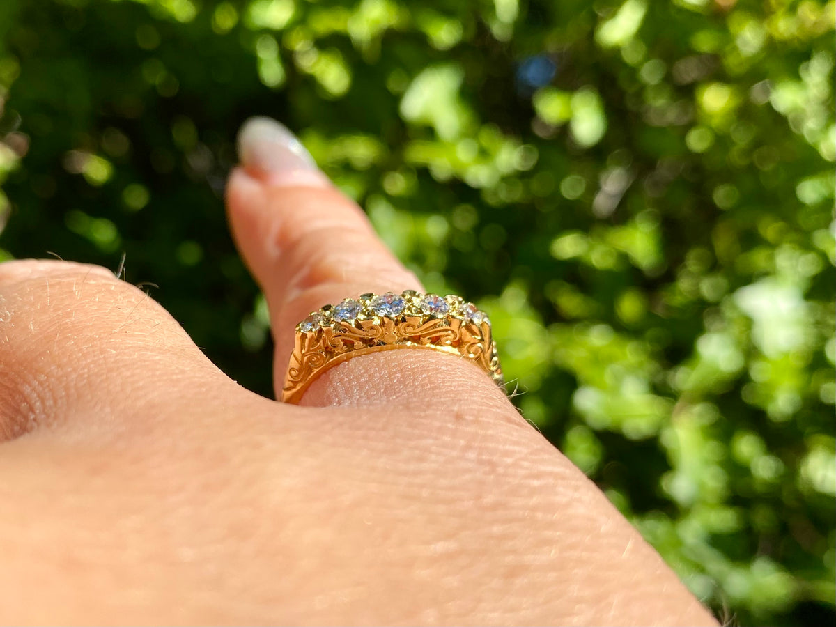 Vintage 18ct Gold Five-Stone Diamond Ring