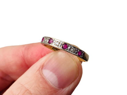 Vintage 9ct Gold Ruby & Diamond Ring