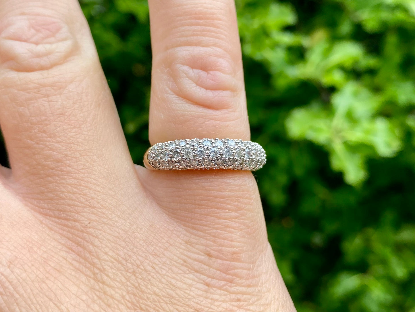 9ct Gold Diamond Dome Ring