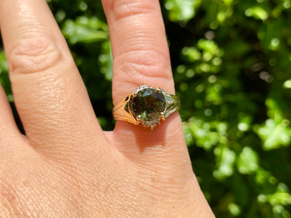 9ct Gold Tourmaline & Diamond Ring