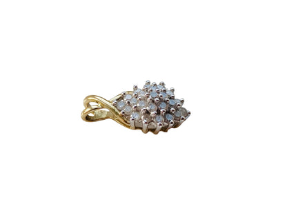 9ct Gold Diamond Cluster Pendant