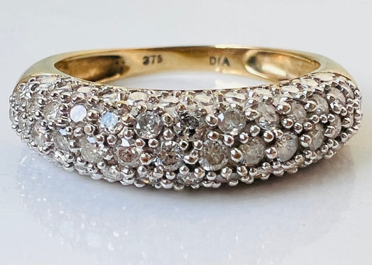 9ct Gold Diamond Dome Ring