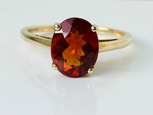 9ct Gold Hessonite Garnet Ring