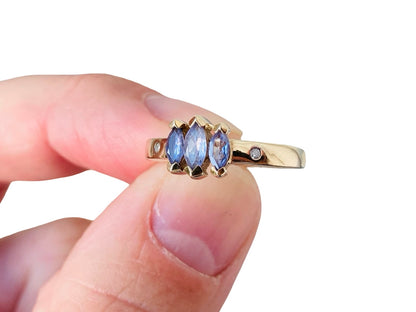 9ct Gold Tanzanite & Diamond Ring