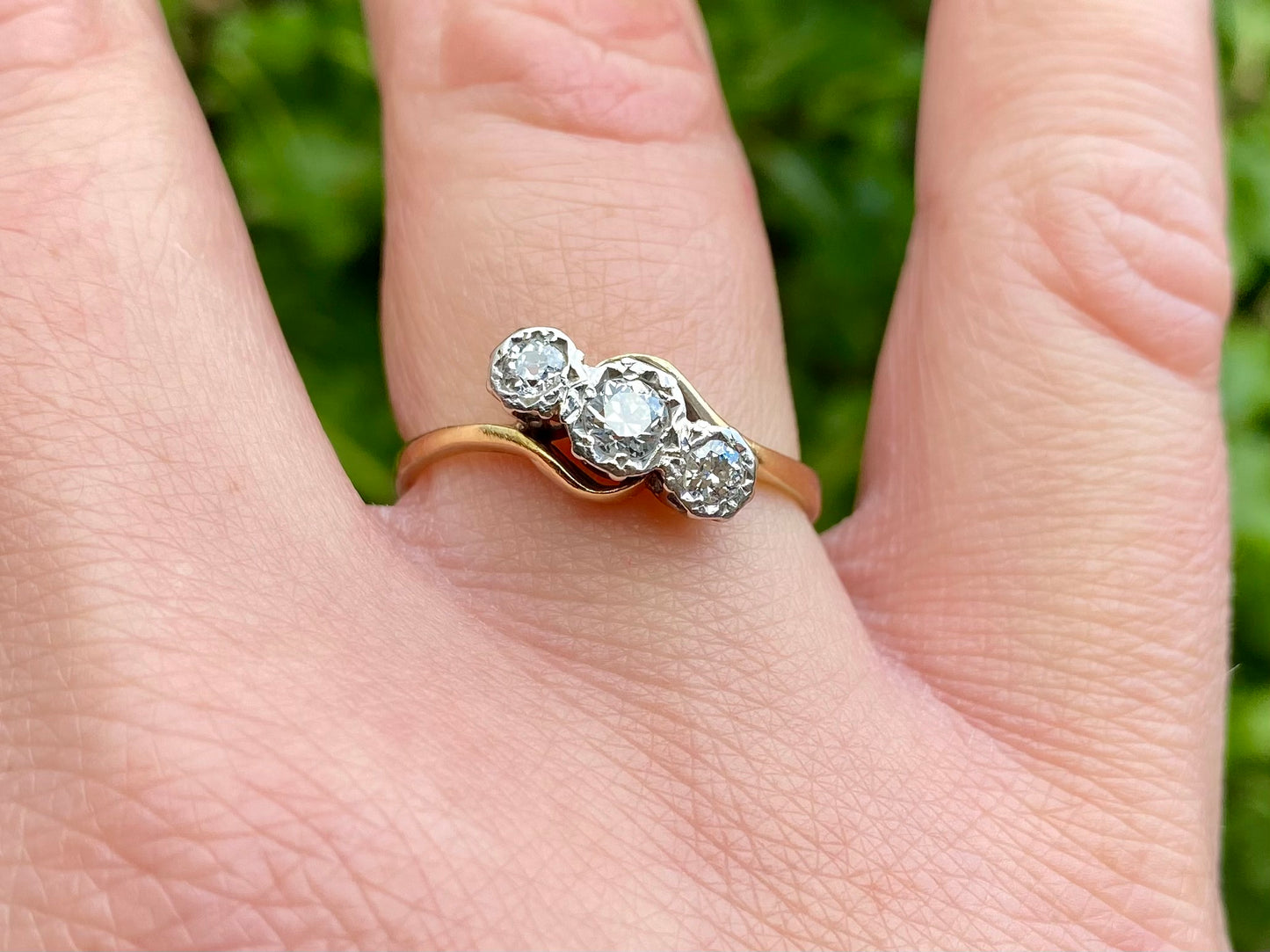 Antique 18ct Gold Three-Stone Diamond Ring