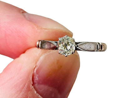 Antique 18ct Gold Old-Cut Diamond Solitaire Ring