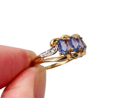 9ct Gold Tanzanite & Diamond Ring