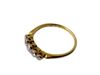 Vintage 18ct Gold Five-Stone Diamond Ring