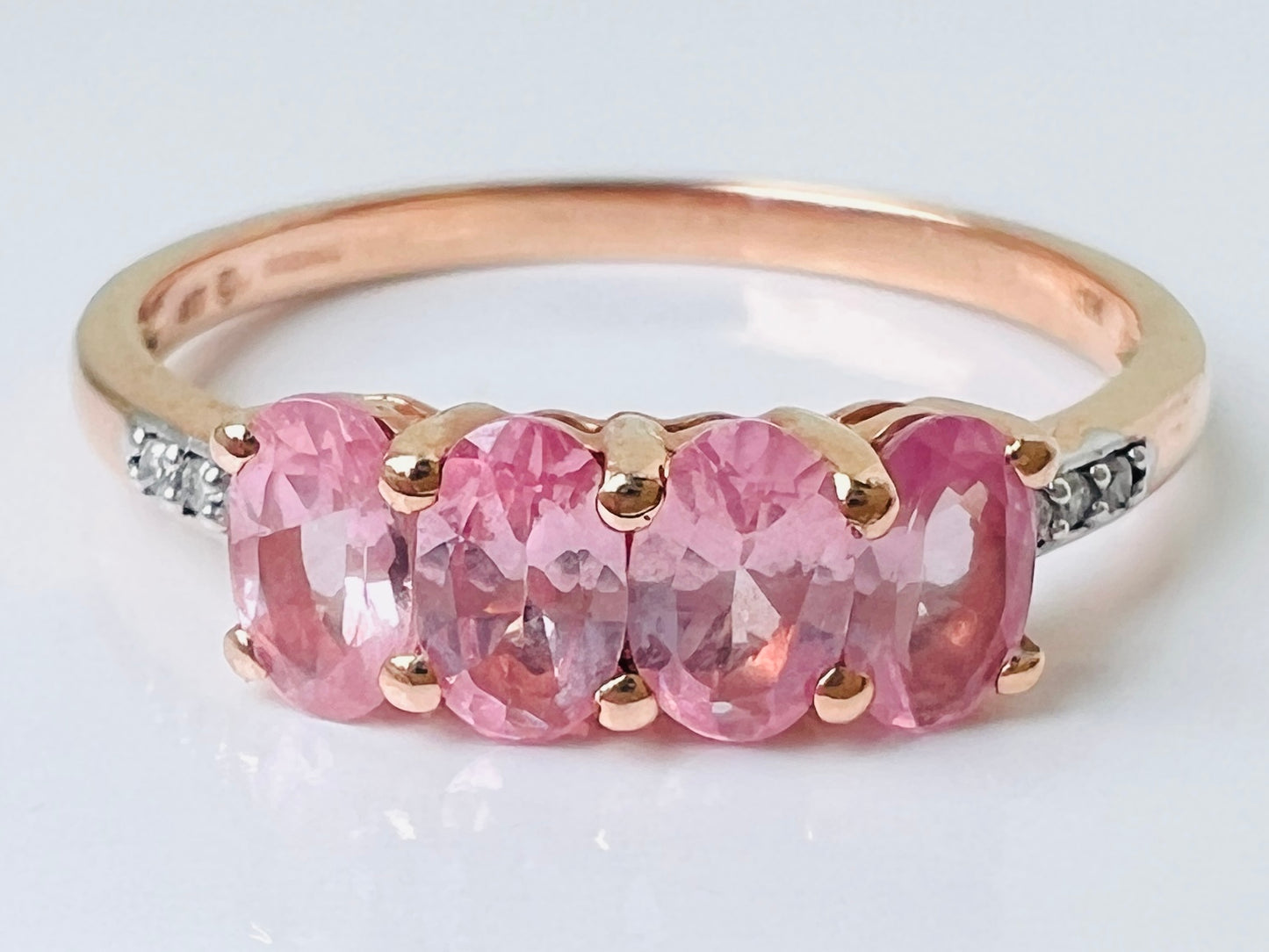 9ct Gold Pink Sapphire & Diamond Ring