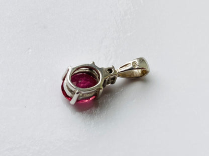 9ct Gold Pink Tourmaline & Diamond Pendant