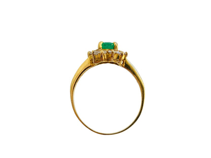 18ct Gold Emerald & Diamond Ring