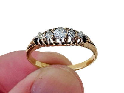 Antique 18ct Gold Five-Stone Diamond Ring