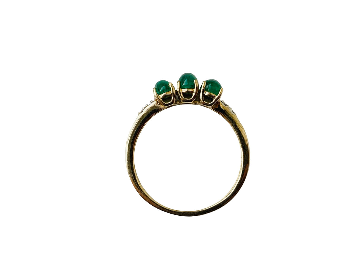 9ct Gold Emerald & Diamond Ring