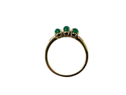 9ct Gold Emerald & Diamond Ring