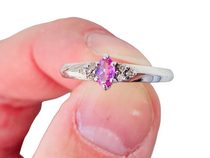 9ct Gold Pink Sapphire & Diamond Ring