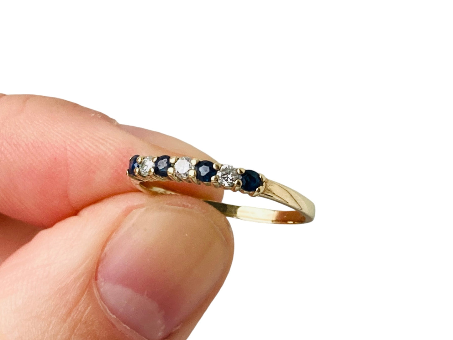 Vintage 9ct Gold Sapphire & Diamond Ring