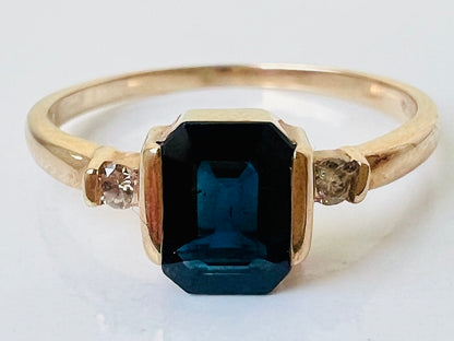 9ct Gold Sapphire & Diamond Ring
